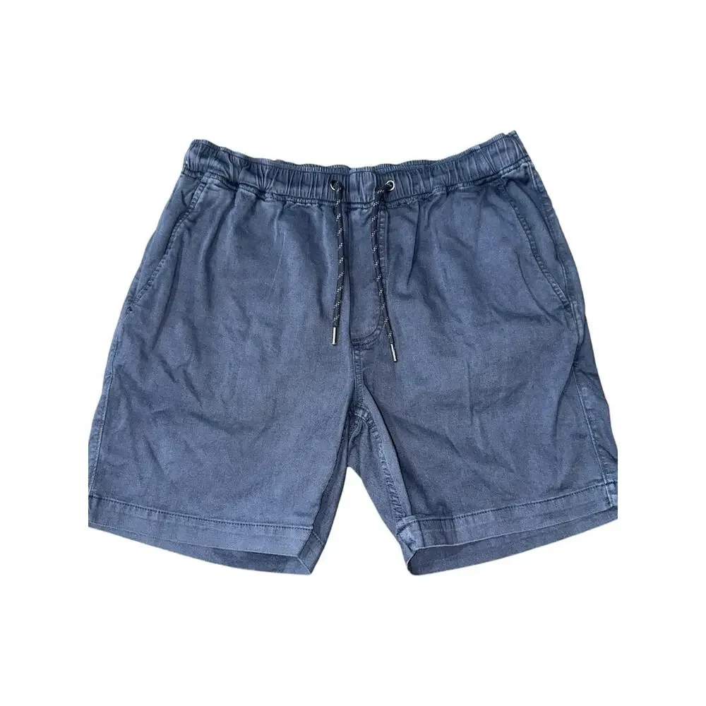 Faherty Men’s Size S Navy Blue Nights Flat Front Essential Drawstring 6” Shorts